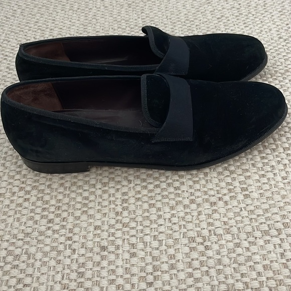 Men's Ferragamo Black Velvet Formal Loafers perfect for black tie events - Picture 4 of 5